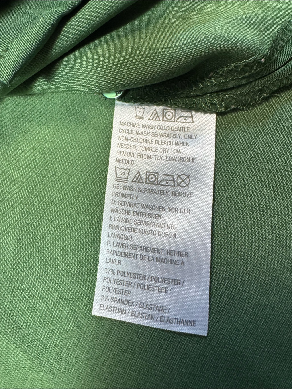 Susan Graver Stretch Peachskin Button-Front Green Shirt Size Xl — image 7 of 8